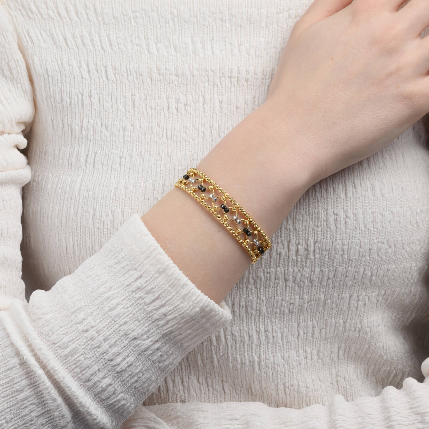 Diamond Cut Cage Bangle - Image 2