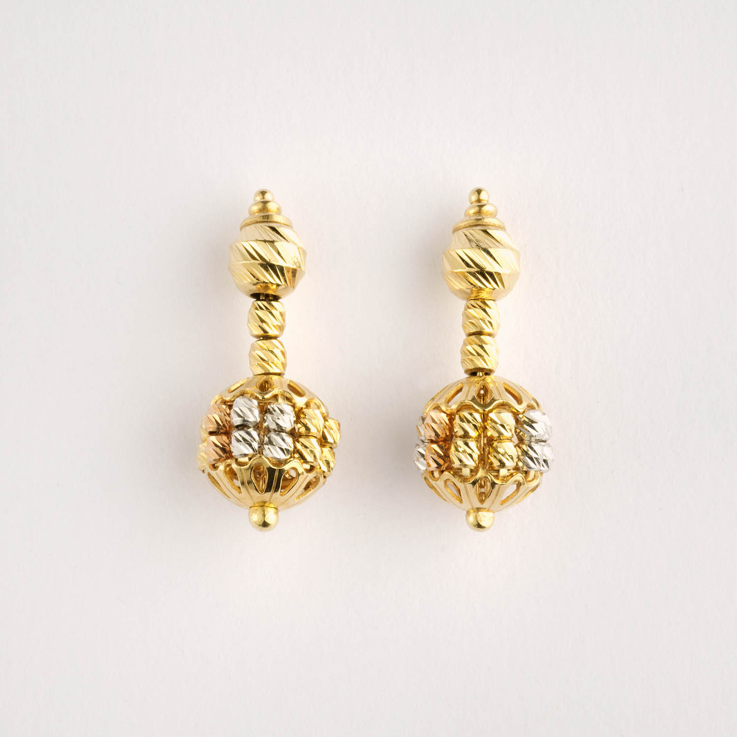 GoldMarketFlorence-Dangle Earring-Diamond Cut-Tri-Color 1