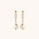 Paperclip Pearl Drop Earrings - Thumbnail Image 1